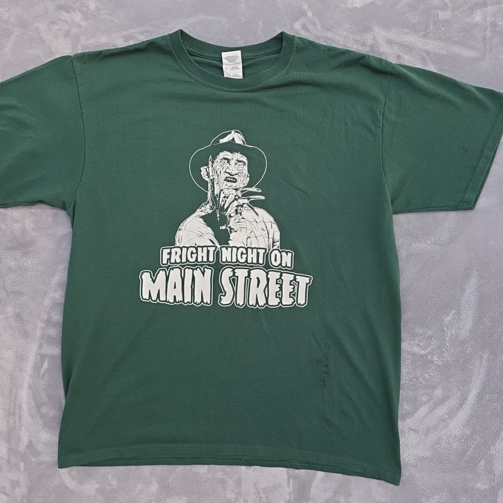 Freddy Nightmare On Elm Street Fright Night On Main Street Men's Size L Green